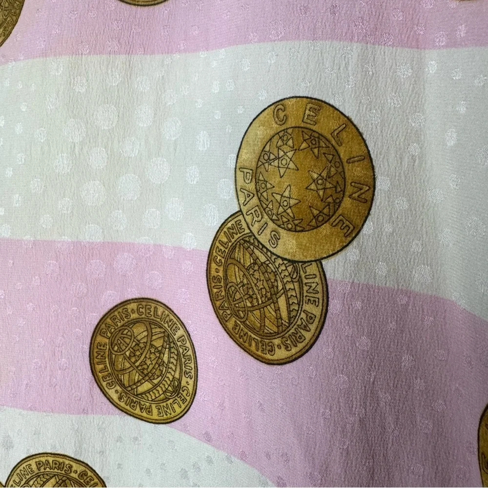 Celine Vintage Medallion Print Silk Top - Picture 10 of 11